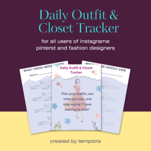 Daily Outfit Tracker – Printable Weekly Wardrobe Journal for Outfit Repeats & Style Growth